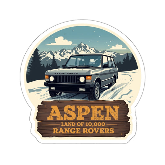 Aspen Land of 10,000 Range Rovers Winter Adventure Die-Cut Sticker