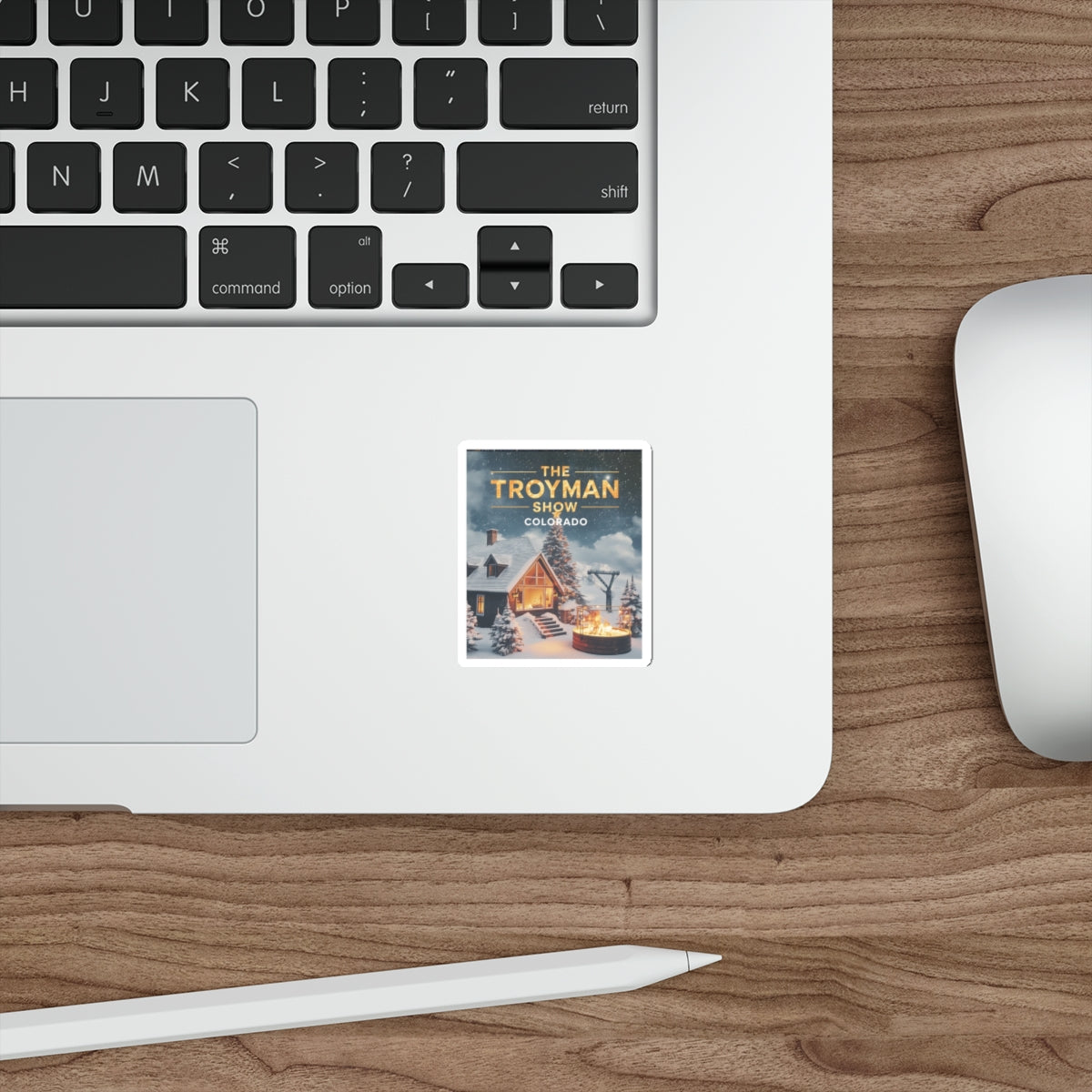 Die-Cut Sticker — The Troyman Show Colorado Winter Cabin Design