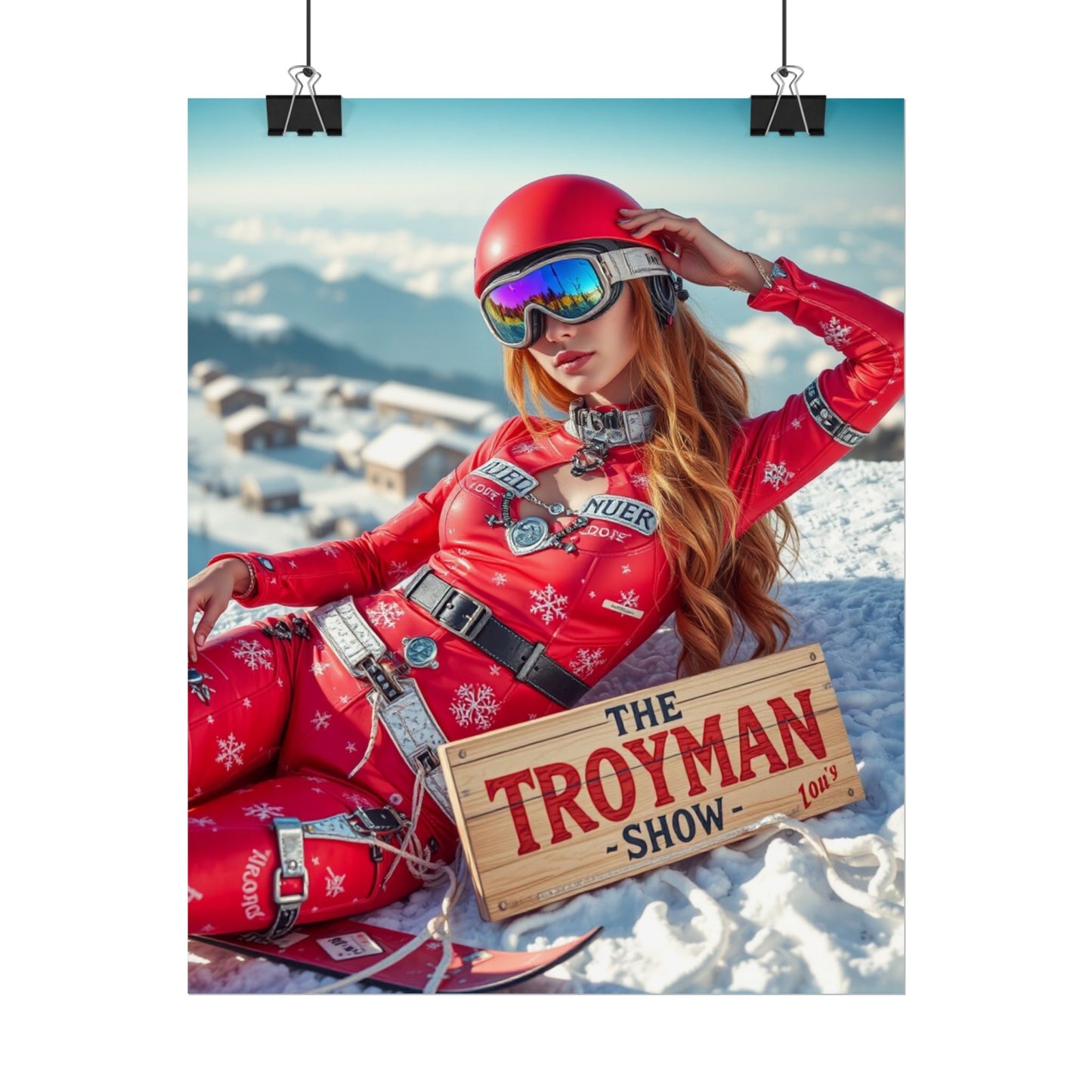 Rolled Poster — The Troyman Show Ski Pinup Poster (Vintage Skiing Art)