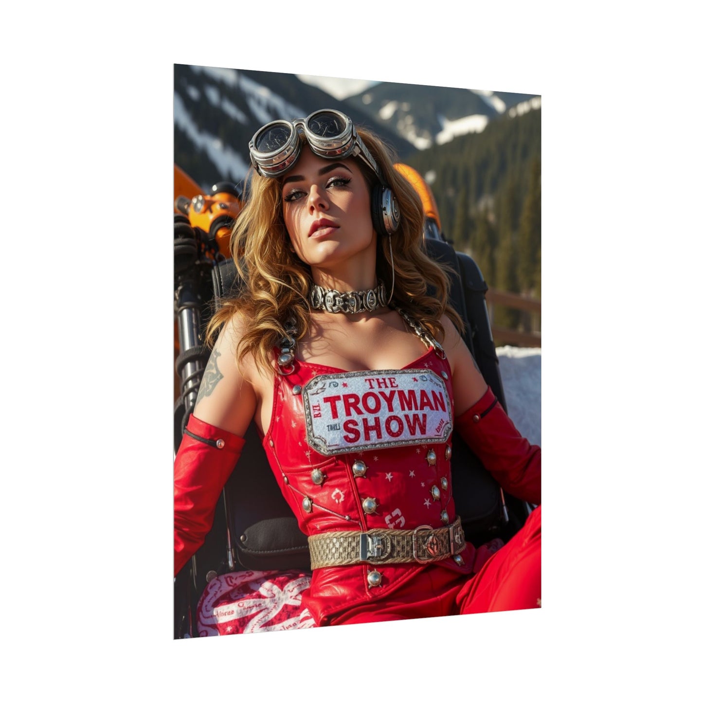 The Troyman Show' Retro Skier Pinup Wall Poster