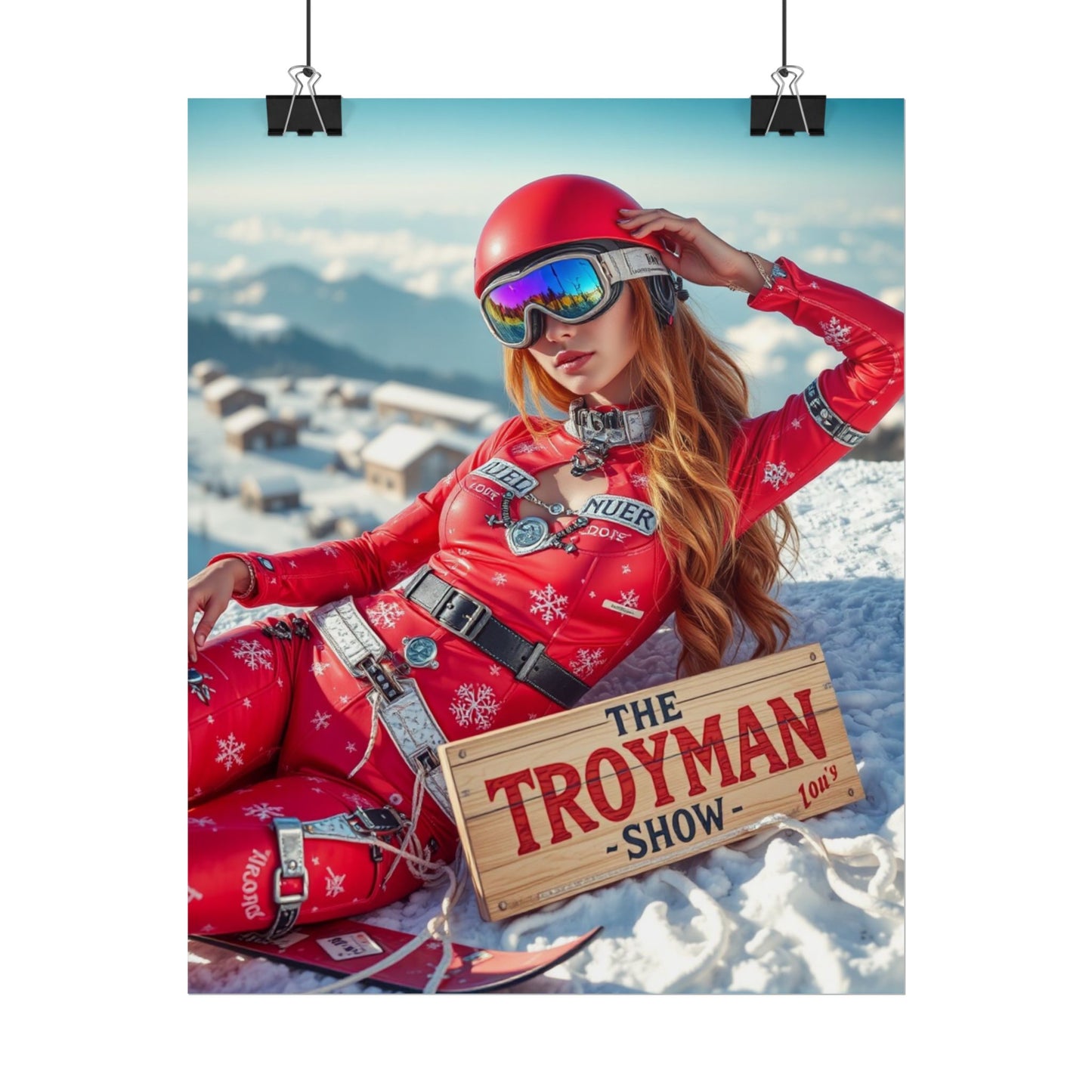 Rolled Poster — The Troyman Show Ski Pinup Poster (Vintage Skiing Art)