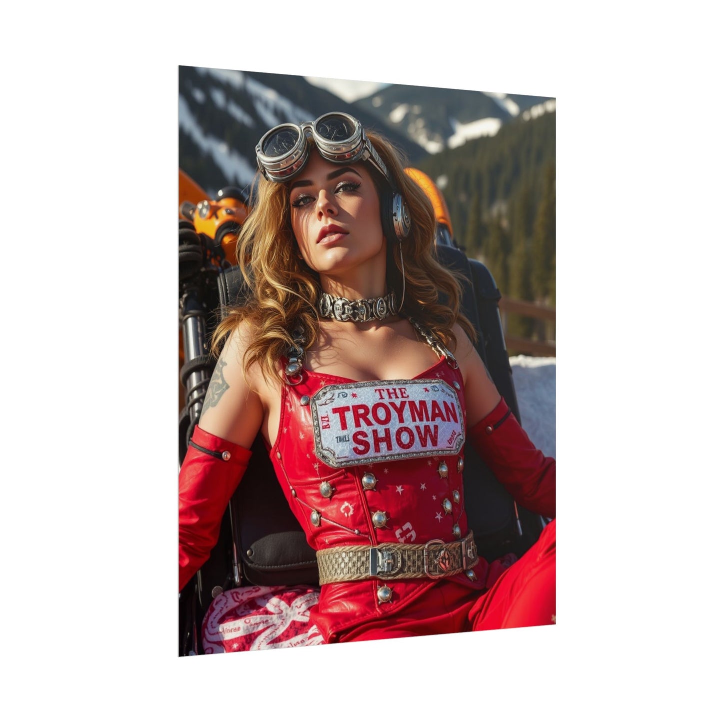 The Troyman Show' Retro Skier Pinup Wall Poster