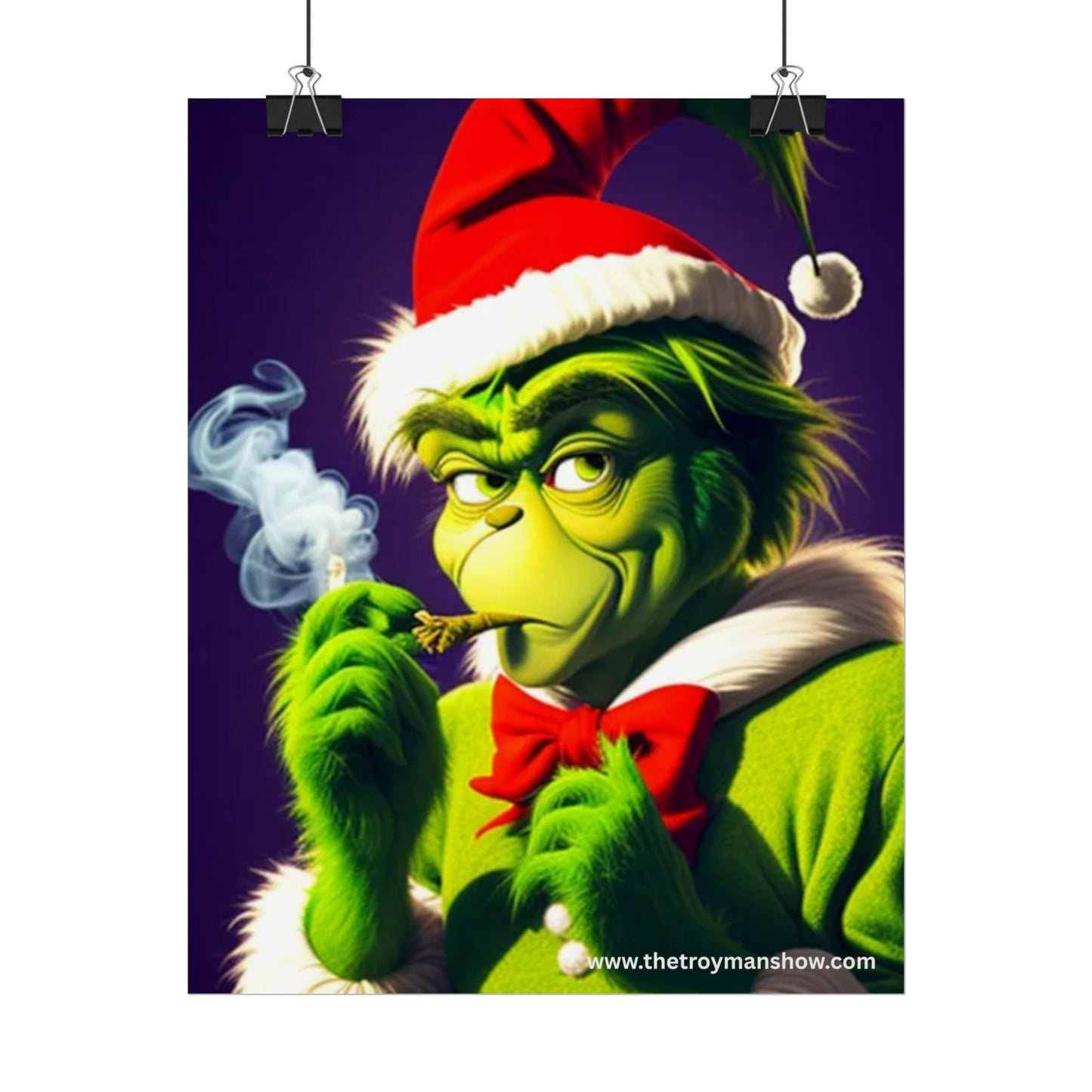 How the Grinch Stoned Christmas Poster - Rolled Holiday Wall Art