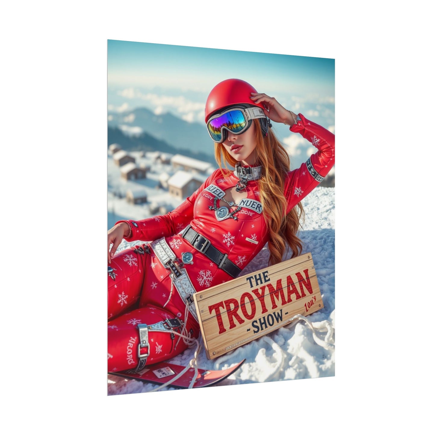 Rolled Poster — The Troyman Show Ski Pinup Poster (Vintage Skiing Art)