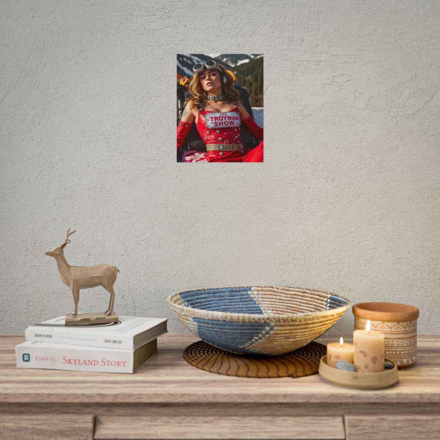 The Troyman Show' Retro Skier Pinup Wall Poster