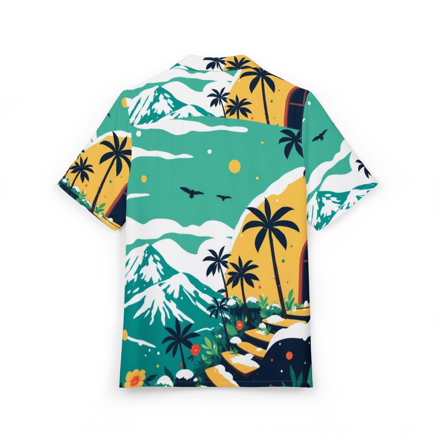 Island Vibes Hawaiian Shirt — Palm Trees & Snow Peaks Aloha Button-Down