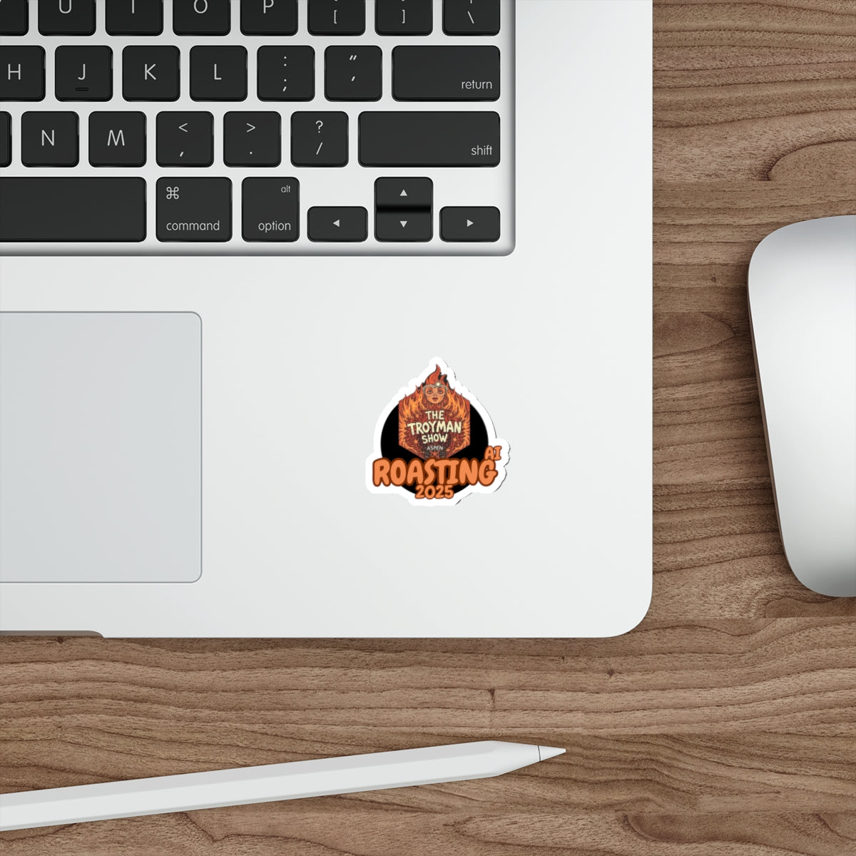 Roasting AI— The Troyman Show “Roasting 2025” Flame Logo