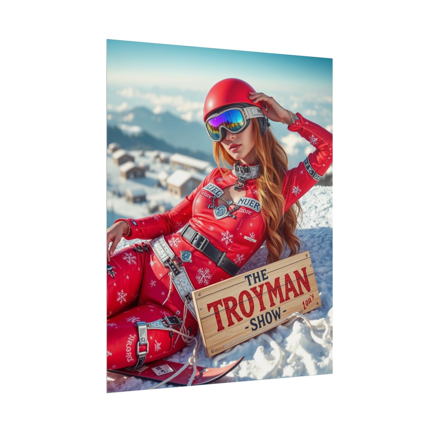 Rolled Poster — The Troyman Show Ski Pinup Poster (Vintage Skiing Art)