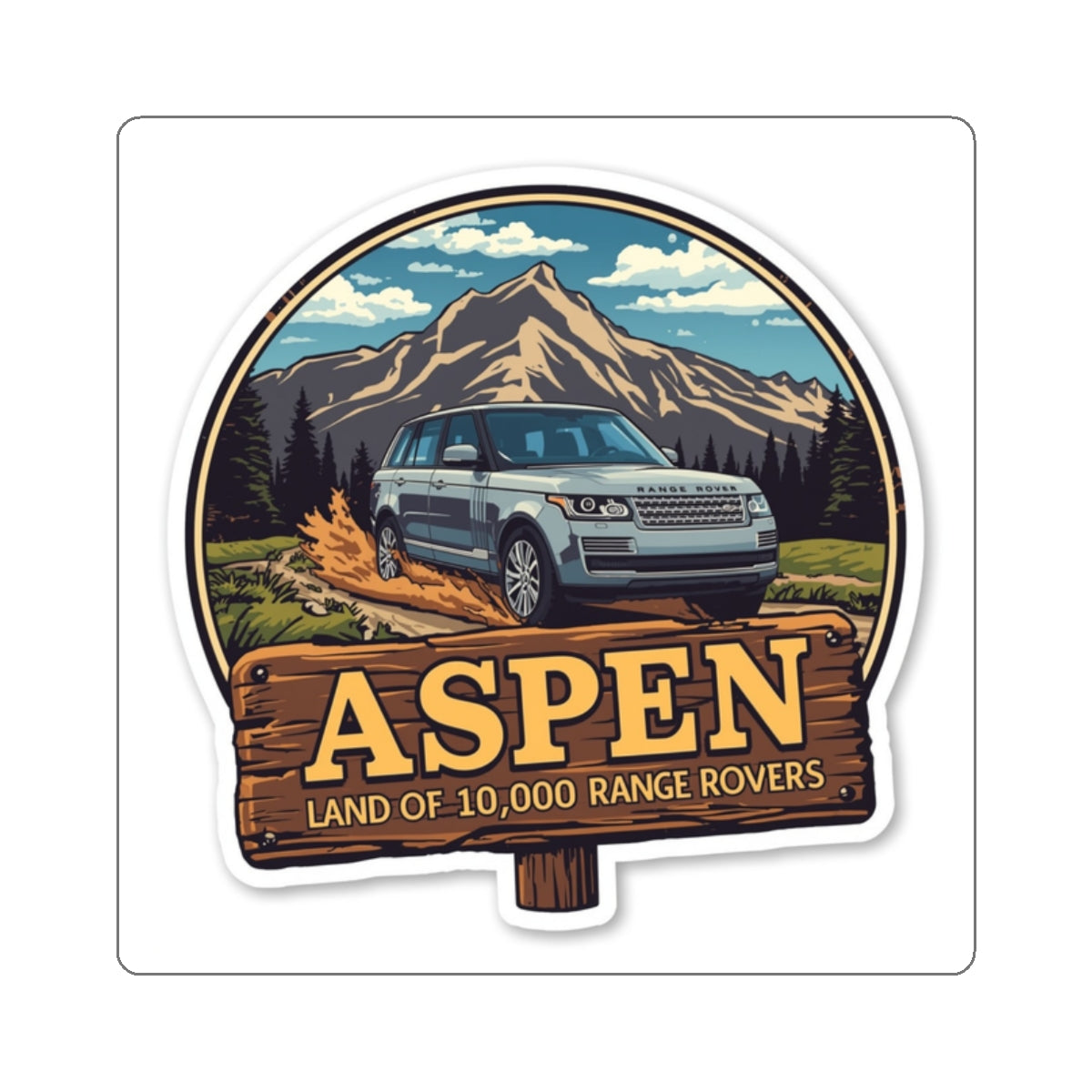 Aspen Land of 10,000 Range Rovers Summer Adventure Die-Cut Sticker